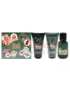 Dsquared2 Green Wood SET: Toaletná voda 100ml + Sprchový gél 100ml + Balzam po holení 100ml