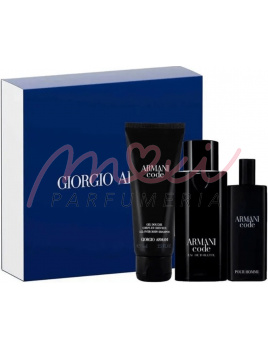 Giorgio Armani Black Code 2023 SET: Toaletná voda 75ml + Toaletná voda 15ml + Sprchový gél 75ml