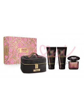 Versace Crystal Noir, SET: Parfumovaná voda 90ml + Telové mlieko 100ml + Sprchový gél 100ml + Kozmetická taška